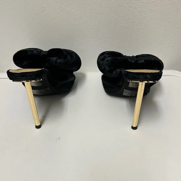 Jeffrey Campbell Bow Down Black Velvet Mules , Very Stylish and Beautiful - Picture 5 of 9